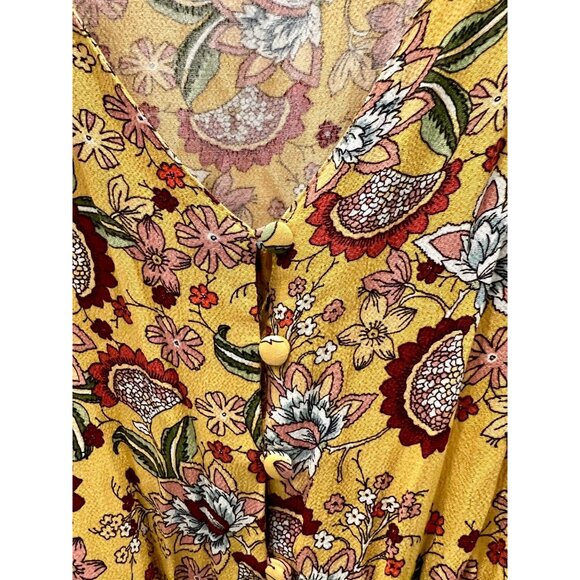 Sanctuary Artist Floral Button Down Flutter Romper-  Size L - Picture 9 of 10